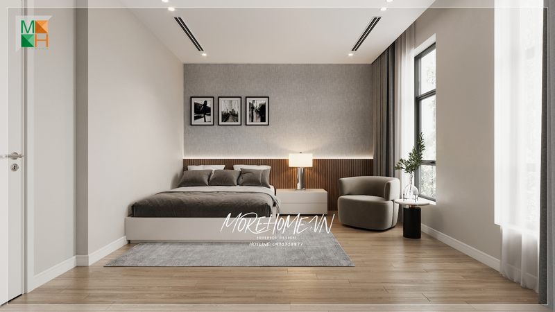 Giường ngủ có thiết kế hiện đại làm nên không gian sống tiện nghi và giúp người dùng cảm thấy thoải mái khi vào phòng. Nó cũng là điểm nhấn làm nên sự êm ái và dễ chịu.